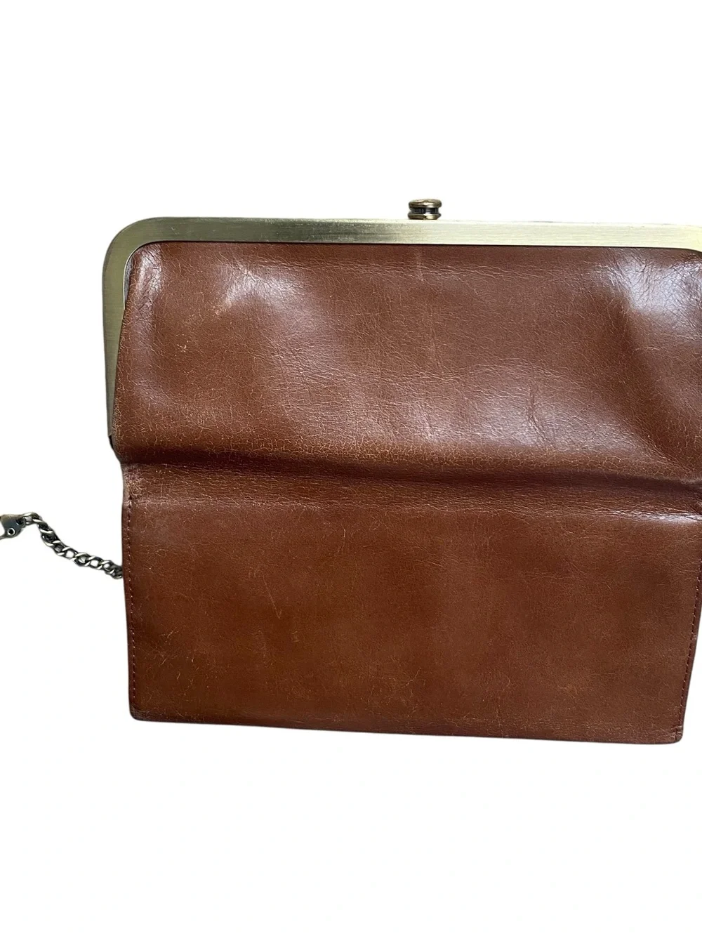 HOBO Brown Leather Magnetic Wallet Cluch